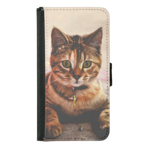 Cute Young Tabby Cat Kitten Kitty Pet Wallet Phone Case For Samsung Galaxy S5