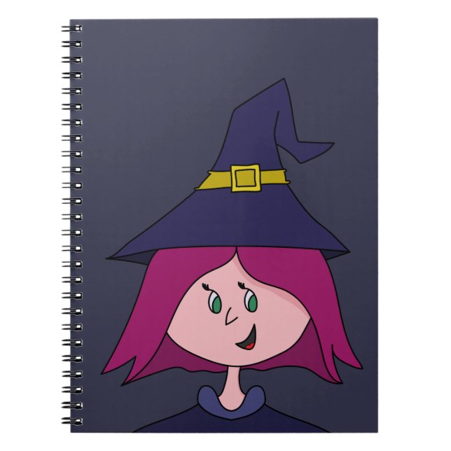 Cute Young Witch Halloween Notebook (Front)