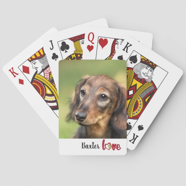 Cute Your Dog Photo Poker Cards (Back)