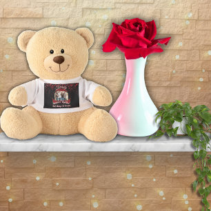 Cute Your Family Photo 17" Red Rose Keepsake Teddy Bear