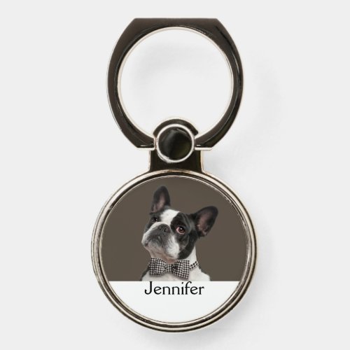 Cute Your Name Boston Terrier  Pet Animal Phone Ring Stand