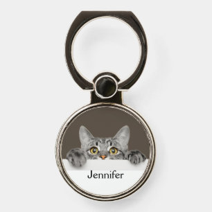 Cute Your Name Tabby Cat Pet Animal Phone Ring Stand