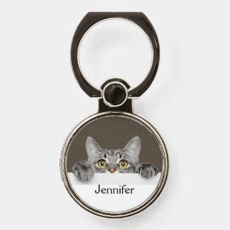 Cute Your Name Tabby Cat Pet Animal Phone Ring Stand