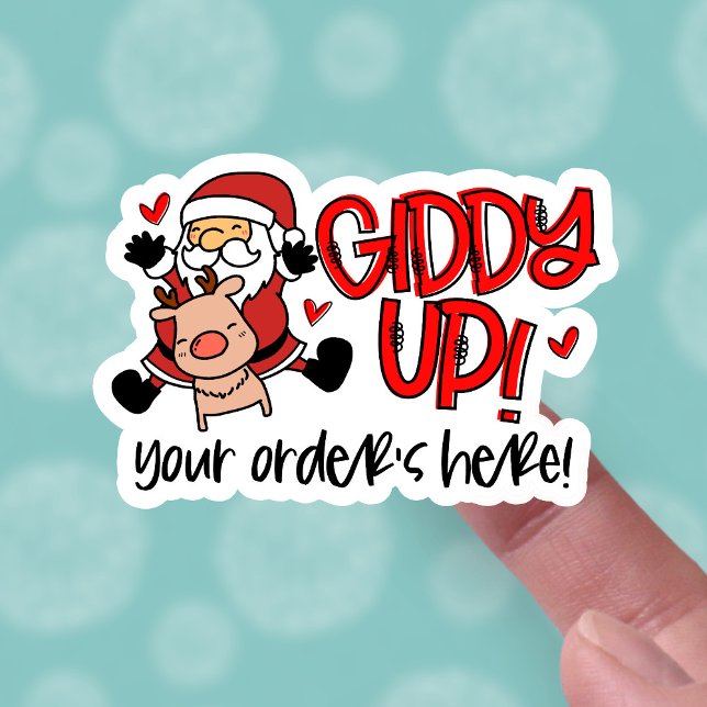 Cute Your Order Is Here Christmas Santa Business Sticker (Creator Uploaded)