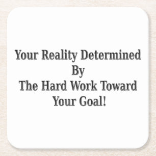 Cute Your Reality Design Meant For You! Wood Wall Square Paper Coaster