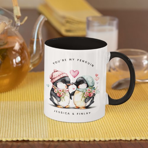 Cute Youre My Penguin Personalized Couples Mug