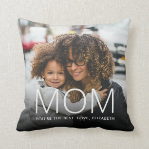 Cute You're the Best MOM Mother's Day 2 Photo Throw Pillow