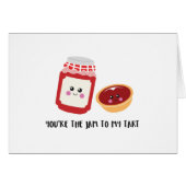 Cute 'You're the jam to my tart' greeting card (Front Horizontal)