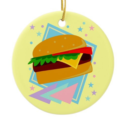 Cute Yummy Burger Ceramic Ornament