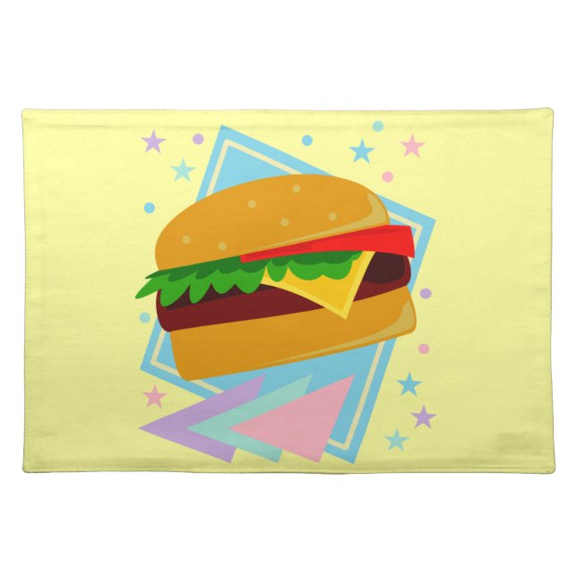 Cute Yummy Burger Cloth Placemat (Front)