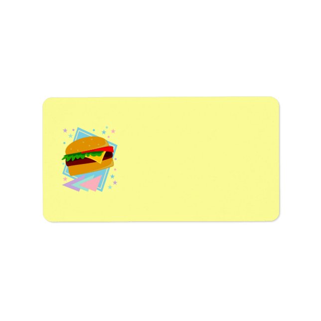 Cute Yummy Burger Label (Front)