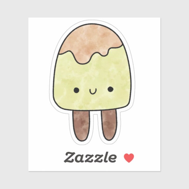 Cute yummy double stick ice cream sticker (Sheet)