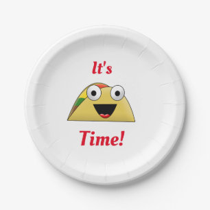 Cute Yummy Taco Time Fiesta Paper Plates