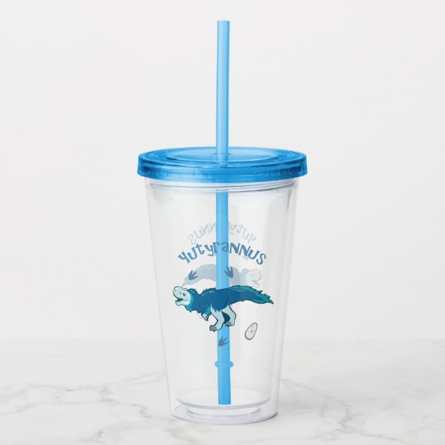 Cute Yutyrannus Acrylic Tumbler (Front)
