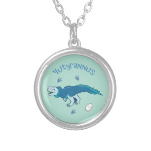 Cute Yutyrannus Silver Plated Necklace