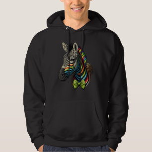 Cute Zebra  Animal on Zebra 4 Hoodie