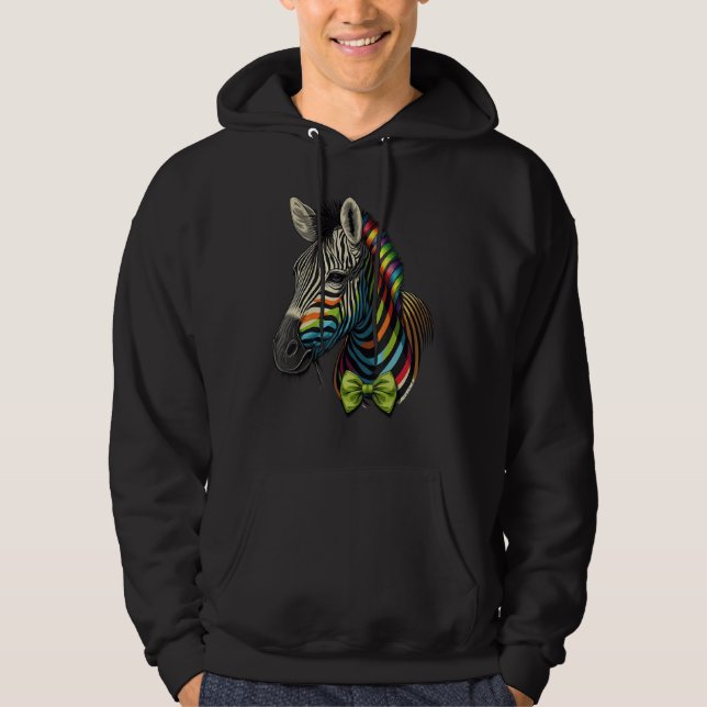 Cute Zebra  Animal on Zebra 4 Hoodie (Front)
