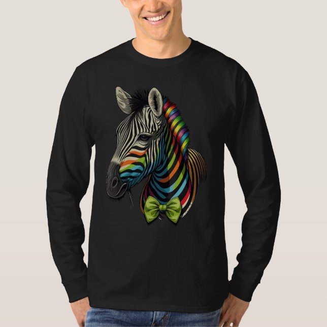 Cute Zebra  Animal on Zebra 4 T-Shirt (Front)