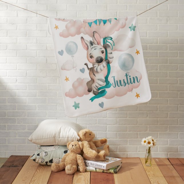 Cute zebra Baby Blanket (In Situ)