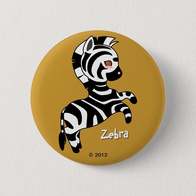 Cute Zebra Button (Front)