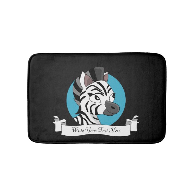 Cute zebra cartoon bath mat (Front)