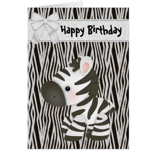 Elegant 20 Zebra Birthday Card