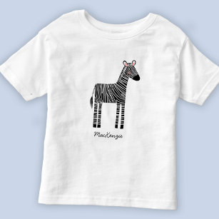 Cute Zebra Custom Name Toddler T-shirt