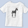 Cute Zebra Custom Name Toddler T-shirt