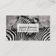 Cute Zebra Herd Nature Safari Black White Business Card at Zazzle