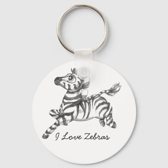 Cute Zebra Keychain (Front)