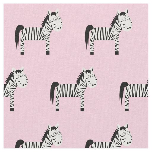 Cute Zebra Kid Baby Nursery Light Pink Fabric