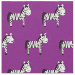 Cute Zebra Kid Baby Nursery Purple Fabric