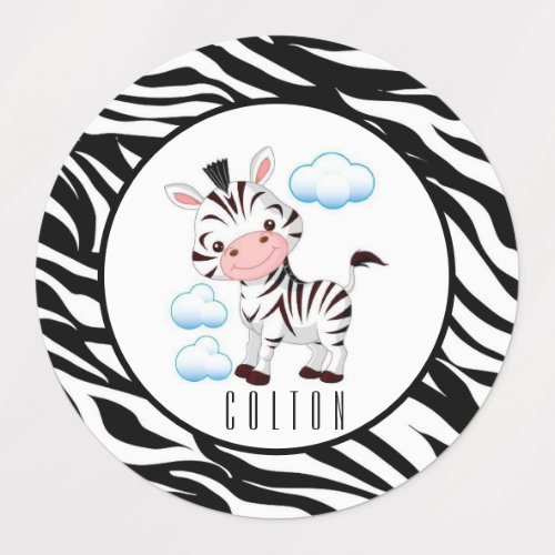 Cute Zebra Kids Labels