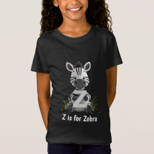 Cute Zebra Kids T-Shirt Z is for Zebra Alphabet