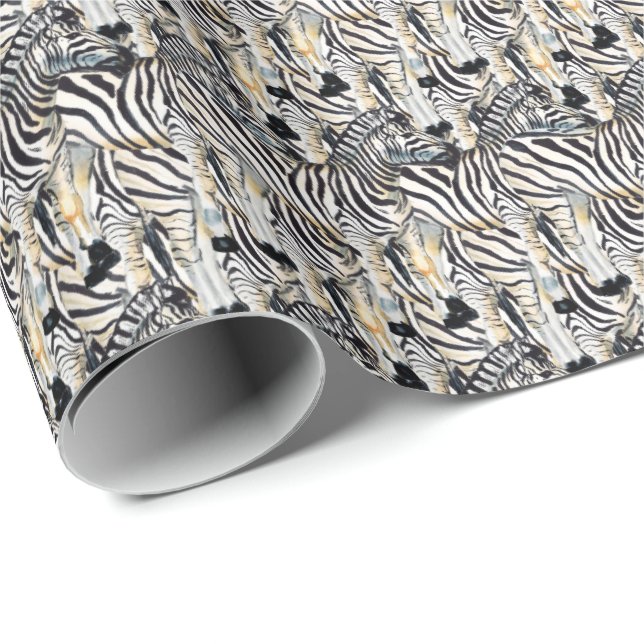 cute zebra lovers tiled animal party wrapping paper (Roll Corner)