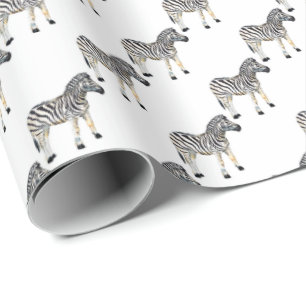 cute zebra lovers tiled animal party wrapping paper