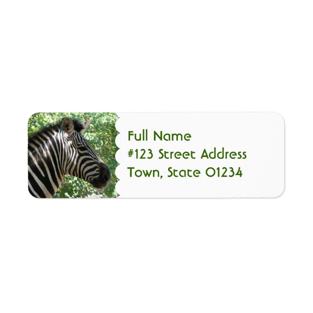 Cute Zebra Mailing Label (Front)