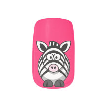 Cute Zebra on Hot Pink Background
