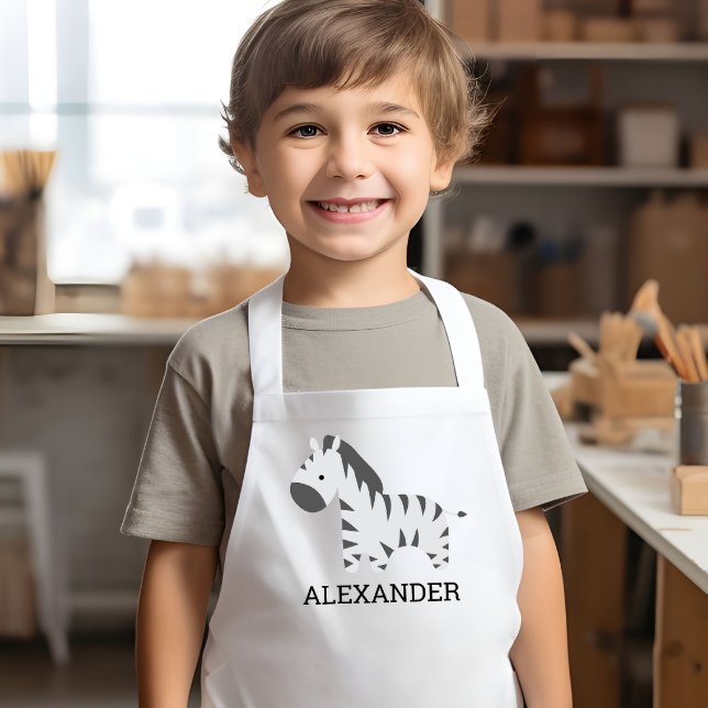 Cute Zebra Personalized Kids' Apron (Creator Uploaded)