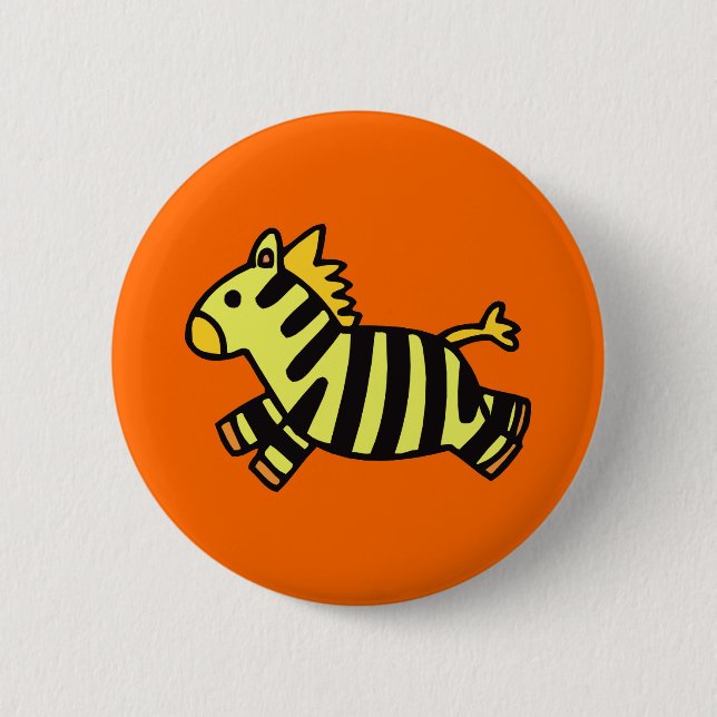 Cute Zebra Pinback Button (Front)