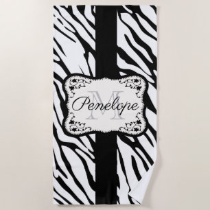 Cute Zebra Print Beach Towel