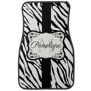 Cute Zebra Print Car Floor Mat