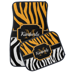 Cute Zebra Print Car Floor Mat