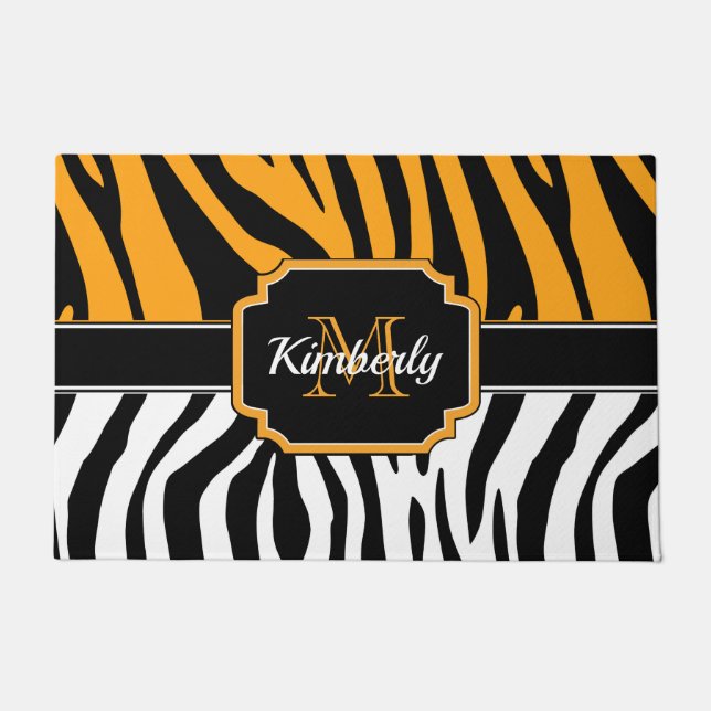 Cute Zebra Print Doormat (Front)