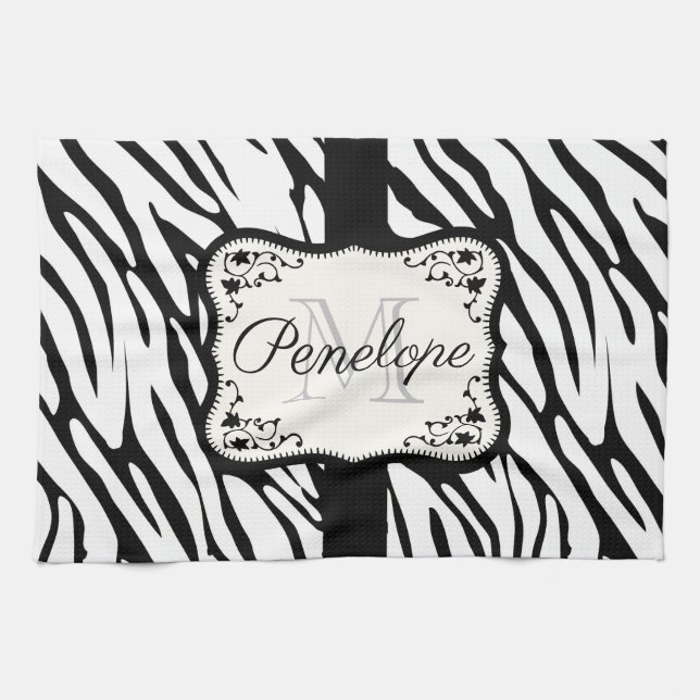 Cute Zebra Print Kitchen Towel (Horizontal)