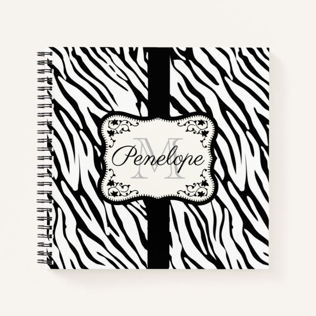 Cute Zebra Print Notebook (Front)