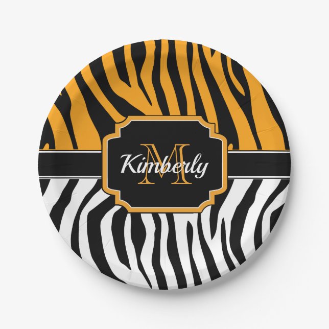 Cute Zebra Print Paper Plates (Front)