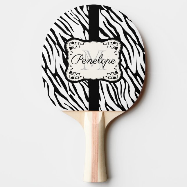 Cute Zebra Print Ping Pong Paddle (Back)