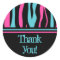 Cute zebra print punk in hot pink, black, and blue