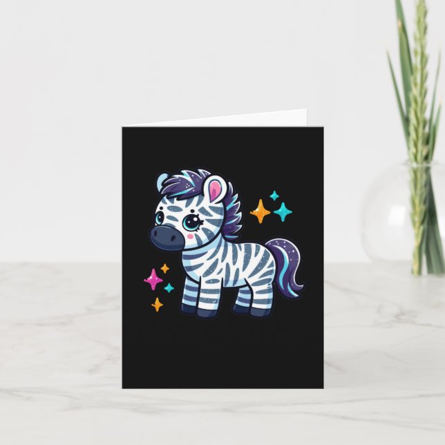 Cute Zebra Sticker1  Card (Front)